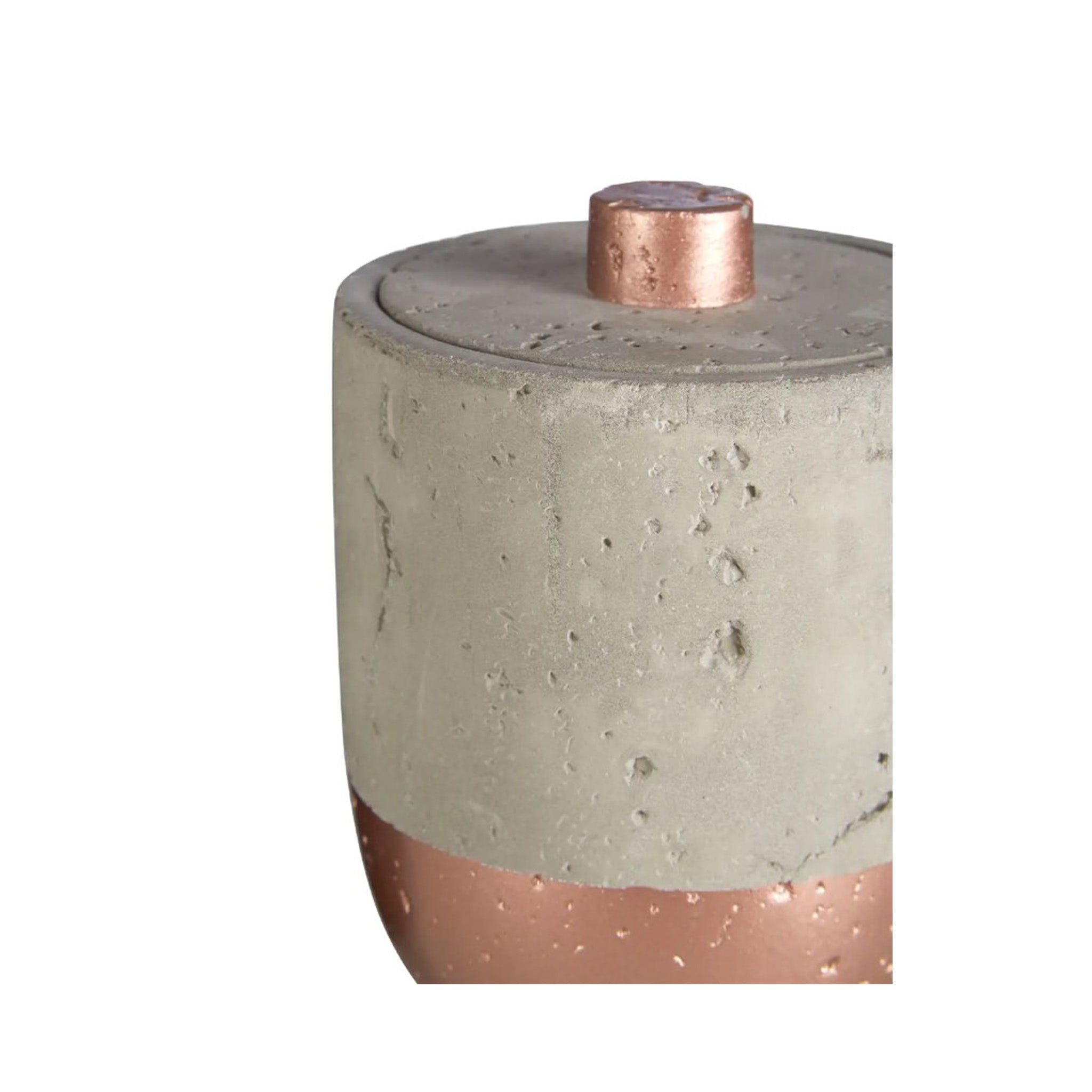 Concrete and Copper Lidded Jar
